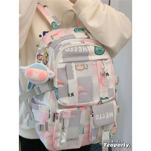 Lightweight Cartoon Print Backpack