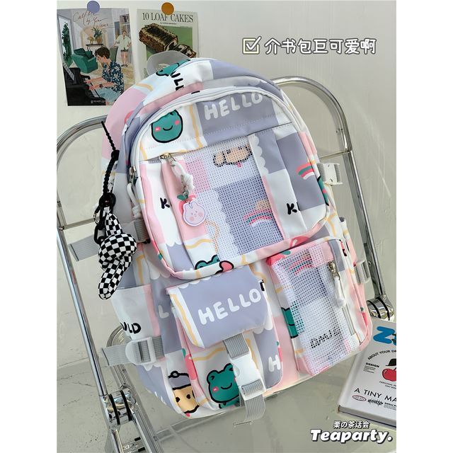 Lightweight Cartoon Print Backpack