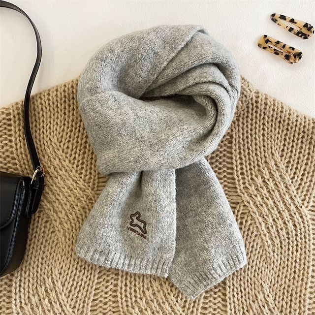 Scarf Rabbit Embroidered