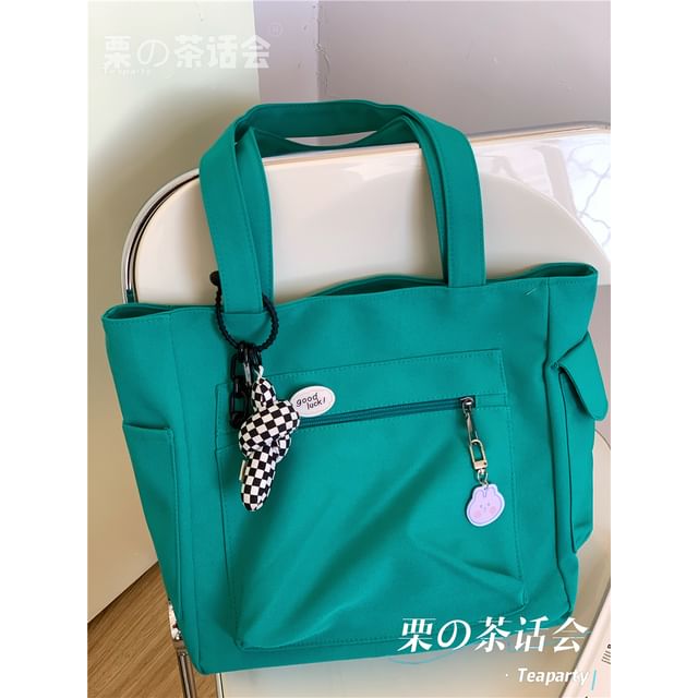 Plain Multi-Pocket Tote Bag