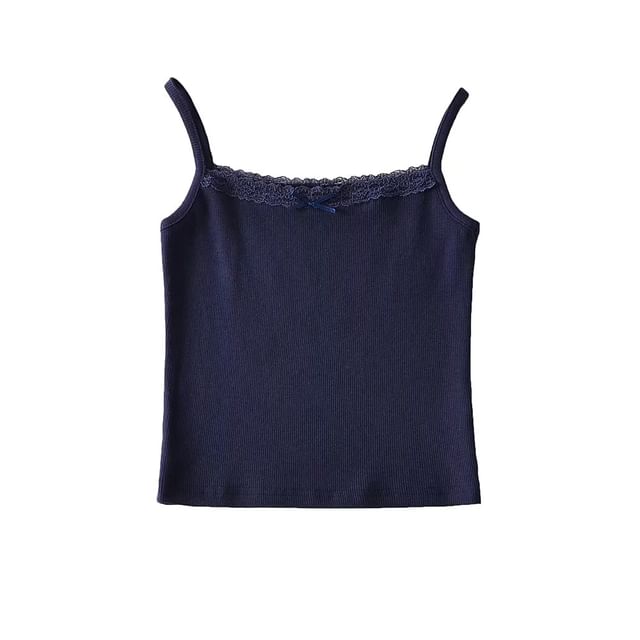 Lace-Trim Crop Cami