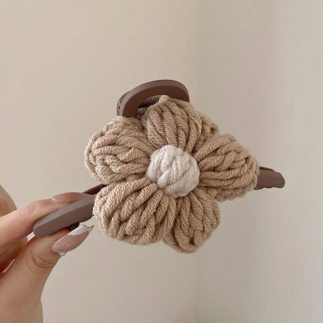 Chenille Flower Accent Hair Clamp