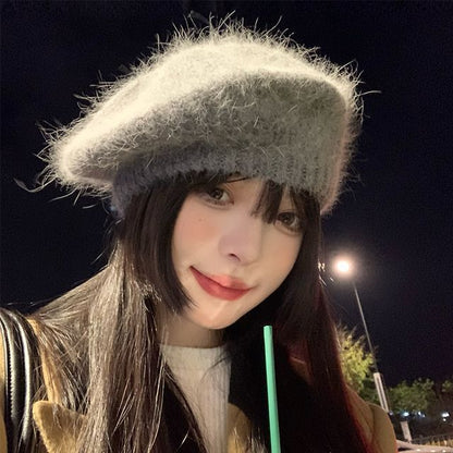 Plain Mohair Beret Hat