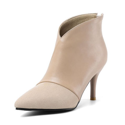 Cap Toe Stiletto Heel Ankle Boots