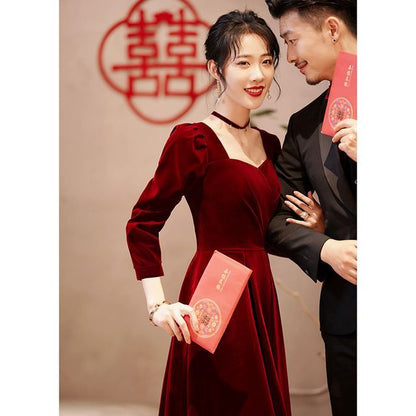 Evening A-Line / Dress Gown Cocktail Long-Sleeve