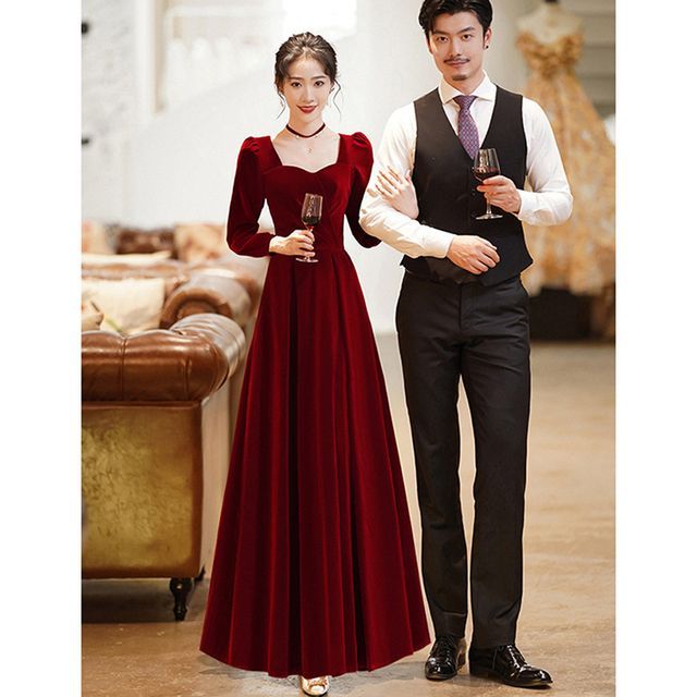 Evening A-Line / Dress Gown Cocktail Long-Sleeve