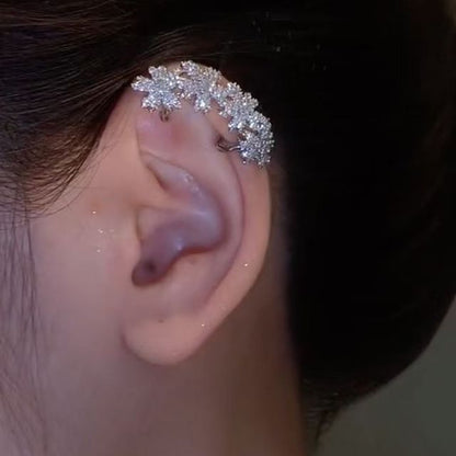 Rhinestone Cuff Ear Floral