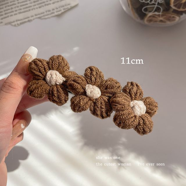 Floral Yarn Hair Clamp / Hair Clip / Headband