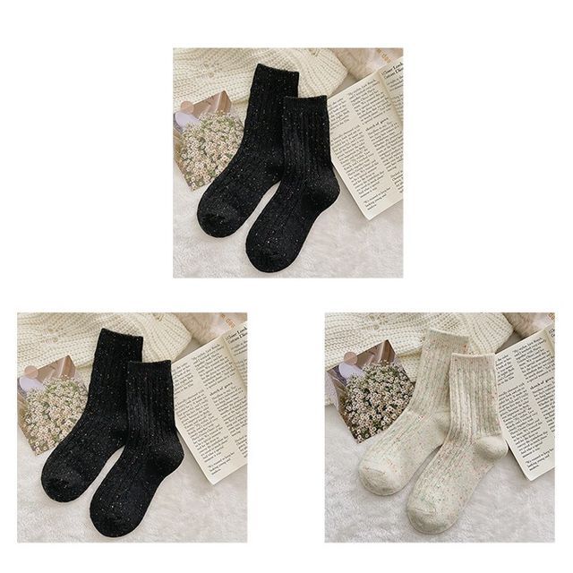 Set of 2 Pairs: Pain Splatter Ribbed Socks