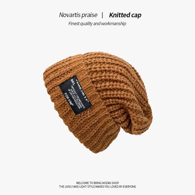 Applique Cable Knit Beanie