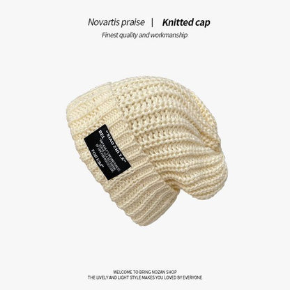 Applique Cable Knit Beanie