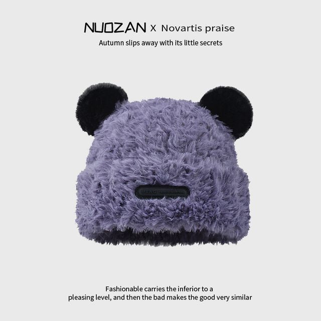 Ear Detail Fluffy Beanie