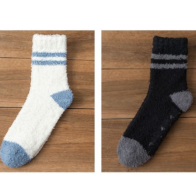 Striped Fleece Short Socks Set