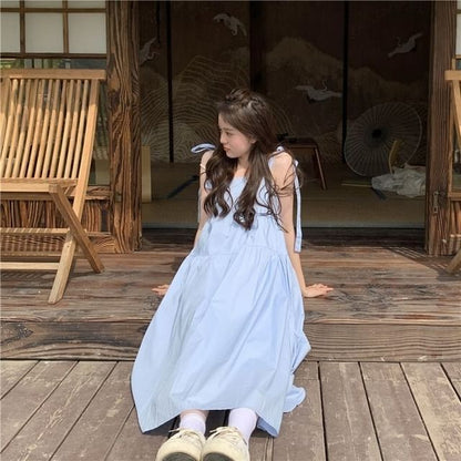 Spaghetti Plain Midi Sundress Strap