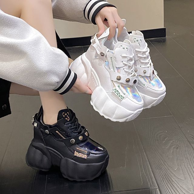 Studded Platform Sneakers