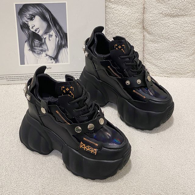 Studded Platform Sneakers