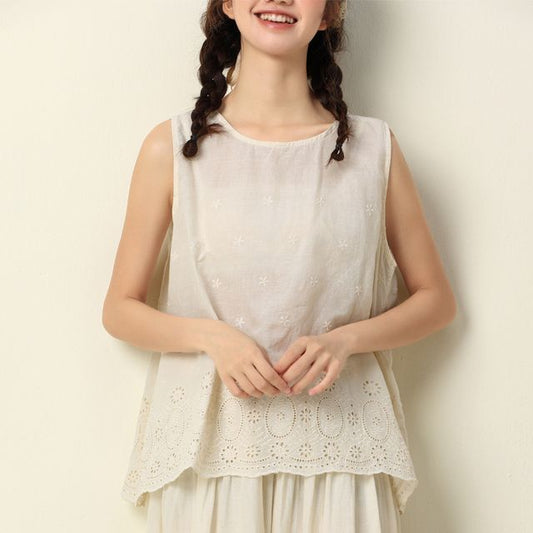 Lace-Trim Tunic Blouse