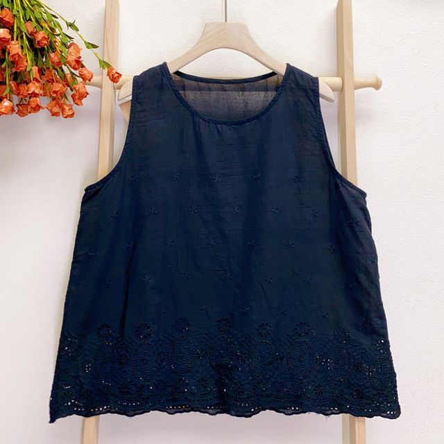 Lace-Trim Tunic Blouse