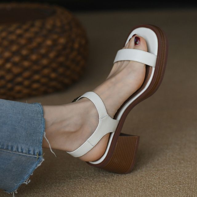 Block-Heel Buckled Sandals