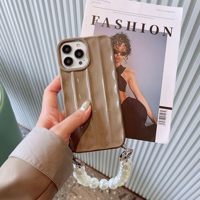 Faux Pearl Chain Phone Case