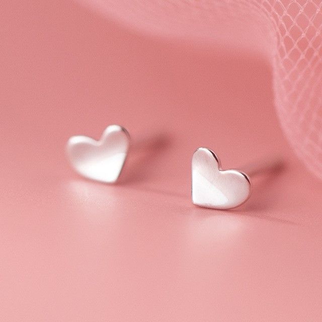 Polished Heart Sterling Silver Earring