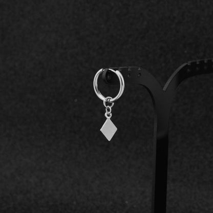 Argyle Hoop Drop Earring / Clip Earring