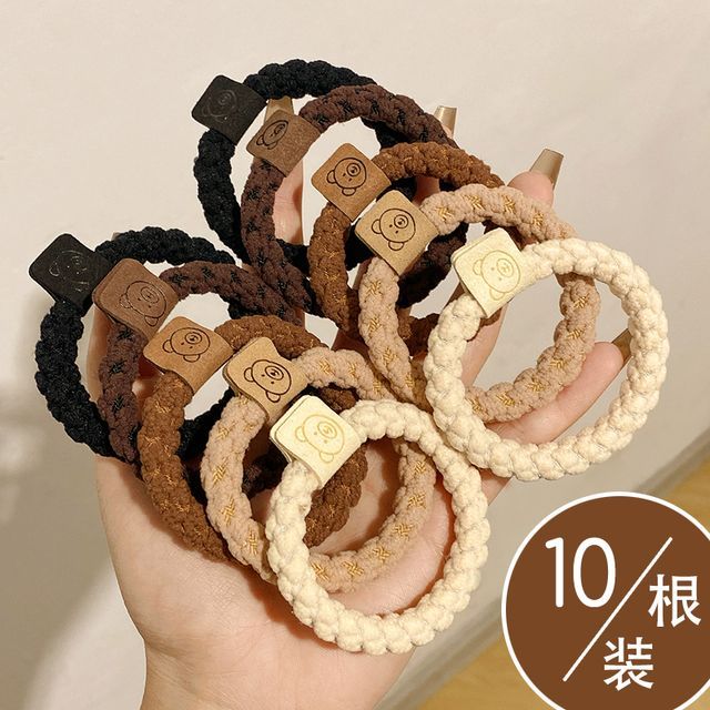 Bear Label Applique Hair Tie / Set