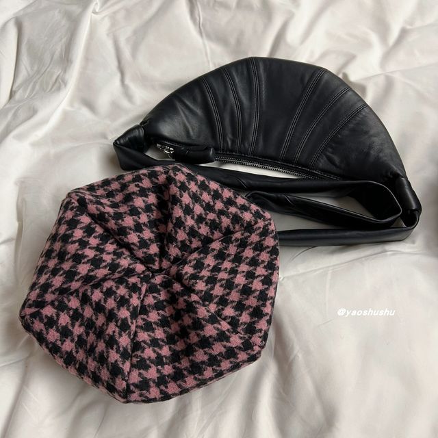 Houndstooth Panel Beret