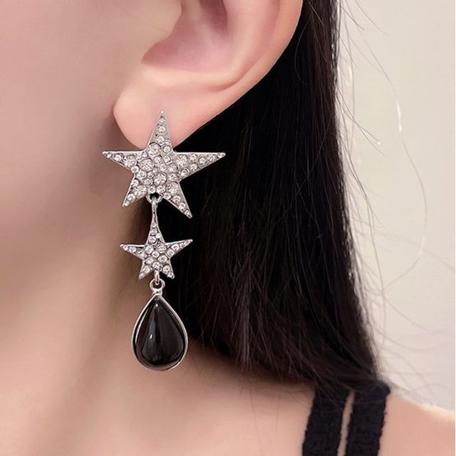 Rhinestone Star Drop Earring