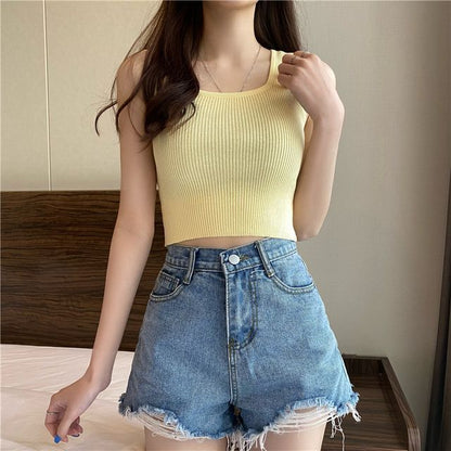 Square Neck Plain Tank Top