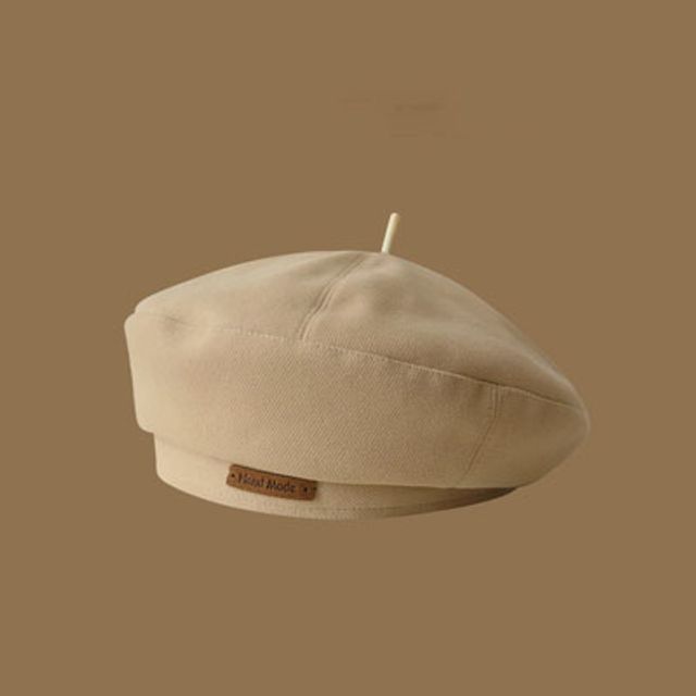 Lettering Applique Beret Hat