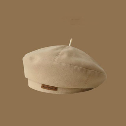 Lettering Applique Beret Hat