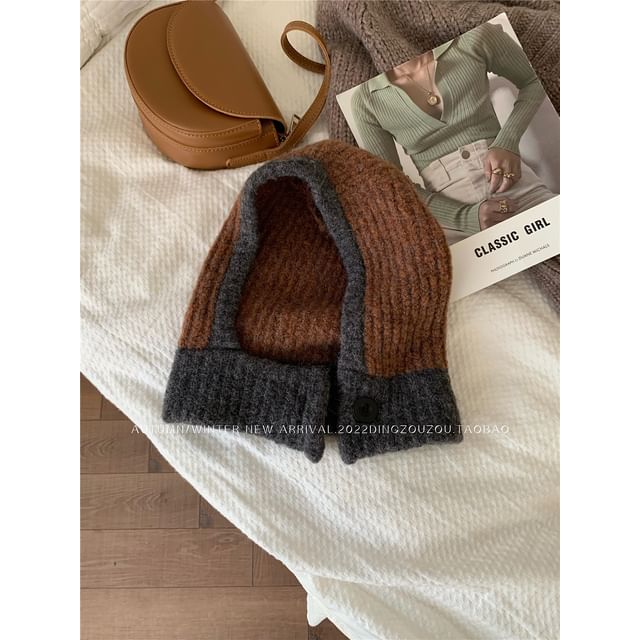 Contrast Trim Knit Balaclava