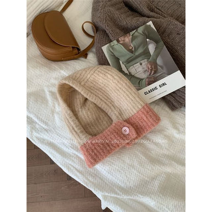 Contrast Trim Knit Balaclava