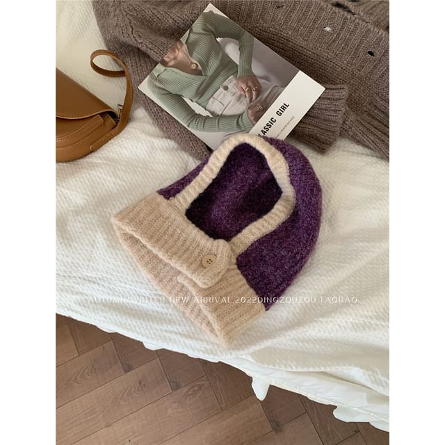 Contrast Trim Knit Balaclava