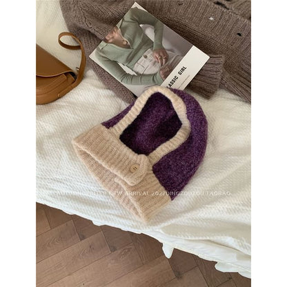 Contrast Trim Knit Balaclava