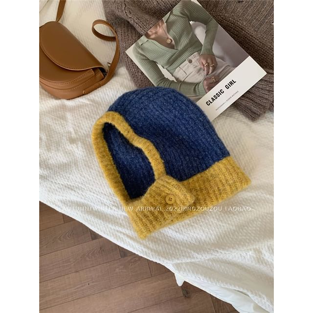 Contrast Trim Knit Balaclava