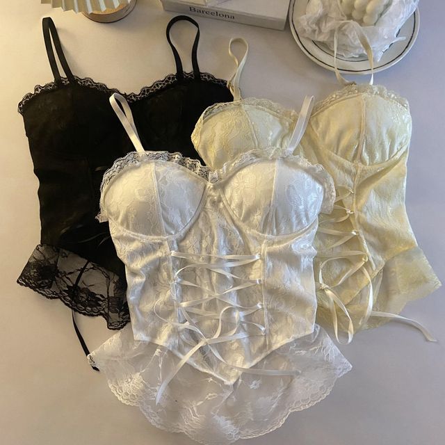 Stylish Tie-Strap Lace Cami
