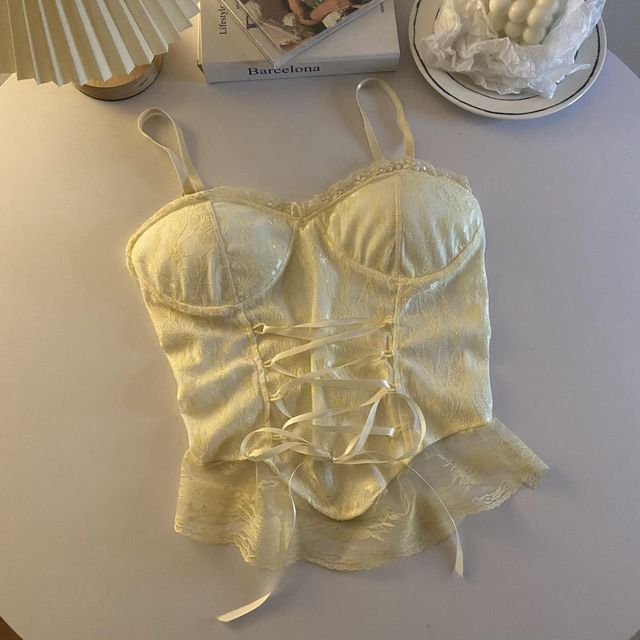 Stylish Tie-Strap Lace Cami