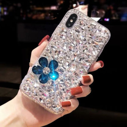Rhinestone Phone Floral Case