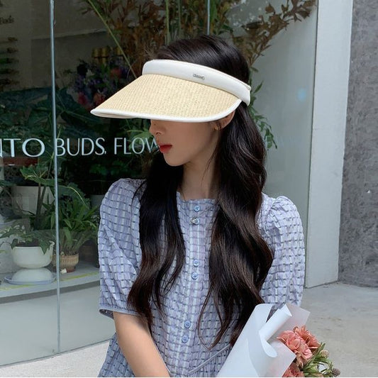 Contrast Trim Straw Sun Visor