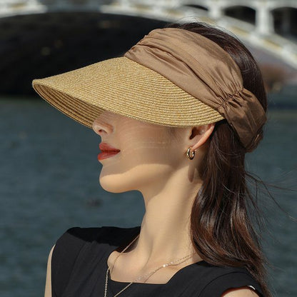 Two Tone Straw Sun Visor