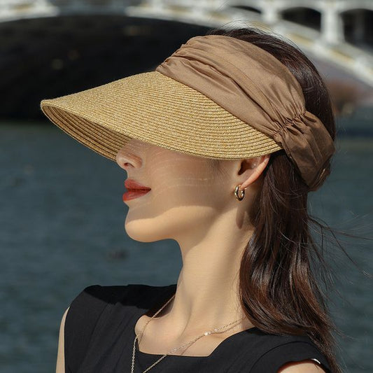 Two Tone Straw Sun Visor