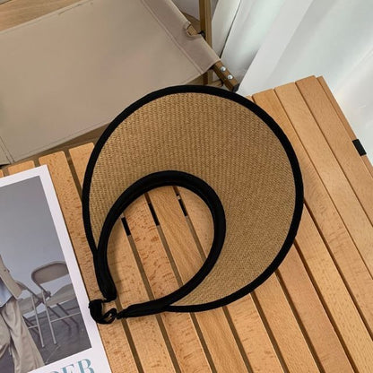Contrast Trim Straw Sun Visor