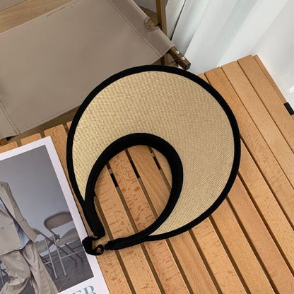 Contrast Trim Straw Sun Visor