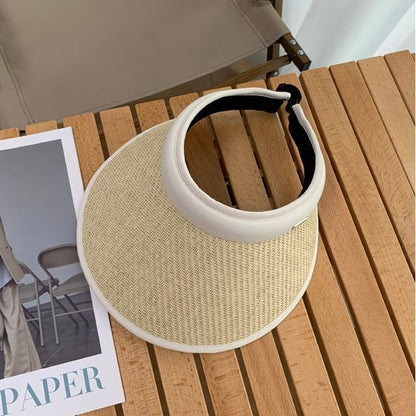 Contrast Trim Straw Sun Visor