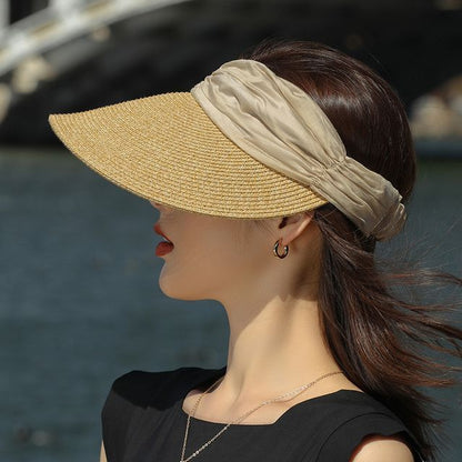 Two Tone Straw Sun Visor