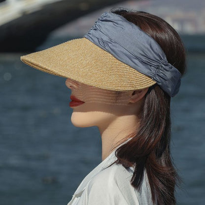 Two Tone Straw Sun Visor