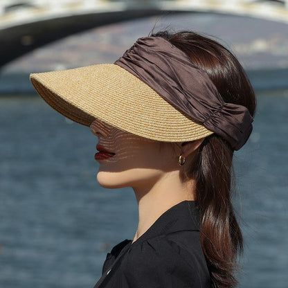 Two Tone Straw Sun Visor