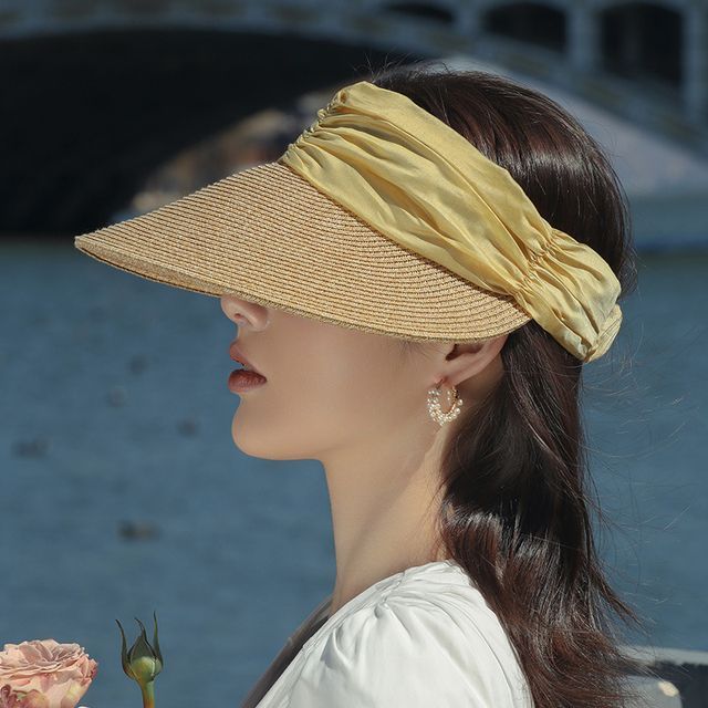 Two Tone Straw Sun Visor